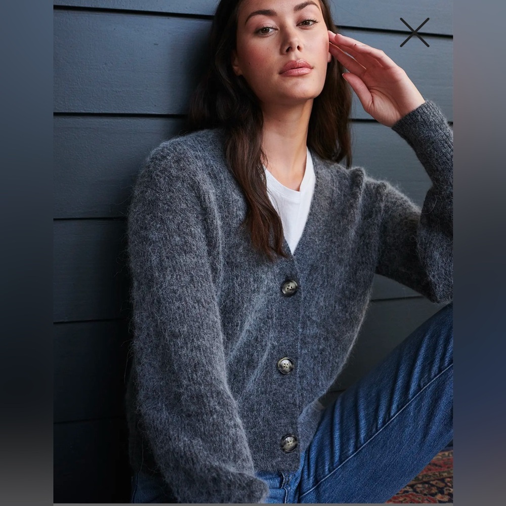 Quince Baby Alpaca Wool Cropped Cardigan